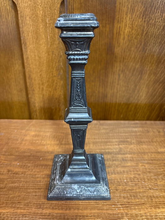 TALL BLACK SQUARE BRONZE CANDLESTICK HOLDER