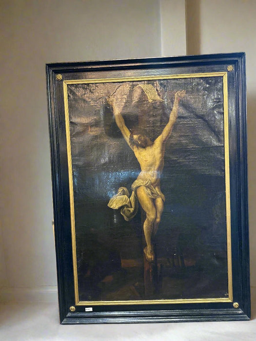 LARGE 18TH CENTURY CRUCIFIXION PAINTING