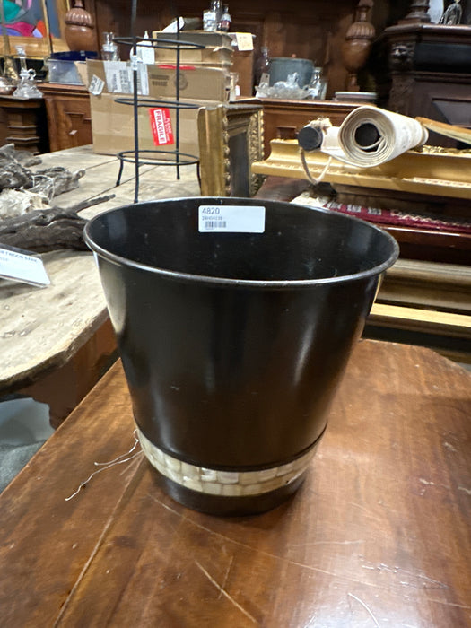 TIN BROWN WITH MOTHER OF PEARL BUCKET