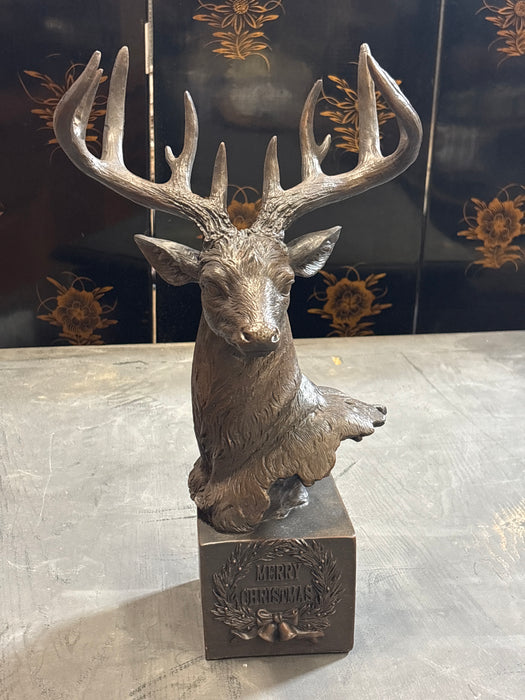 RESIN DEER MOUNT ON MARBLE