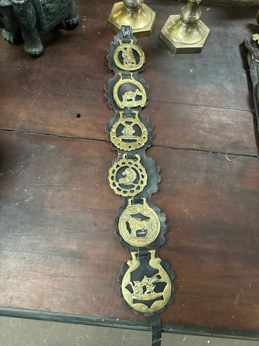 SMALL LEATHER BRIDLE WITH BRASS EPAULETS