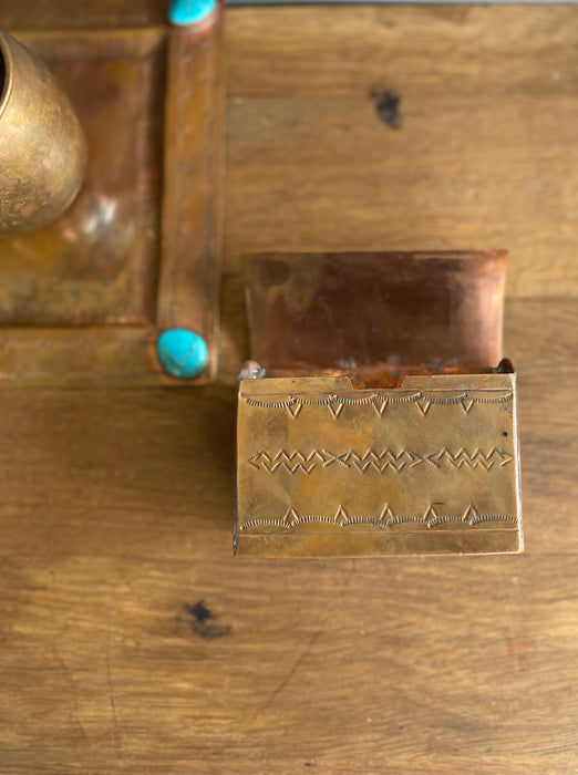 COPPER BOX WITH TURQUOISE