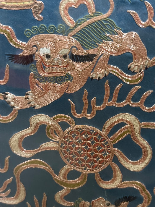 TALL GOLD FRAMED CHINESE EMBROIDERY
