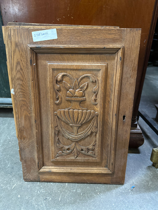 PAIR OF WOOD CABINET DOORS WITH CARVED URNS