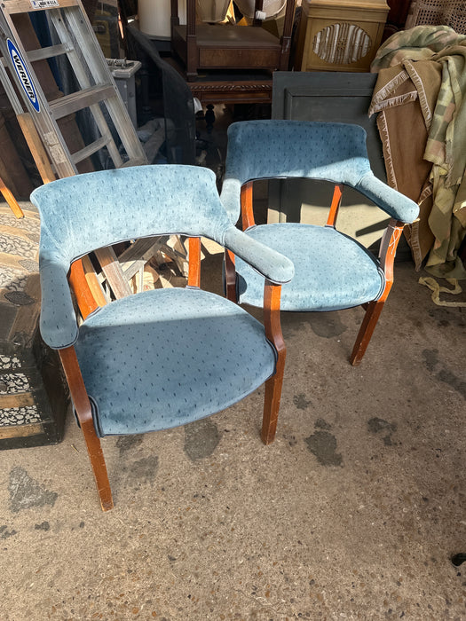 PAIR OF MIDCENTURY BARREL BACK OFFICE CHAIRS