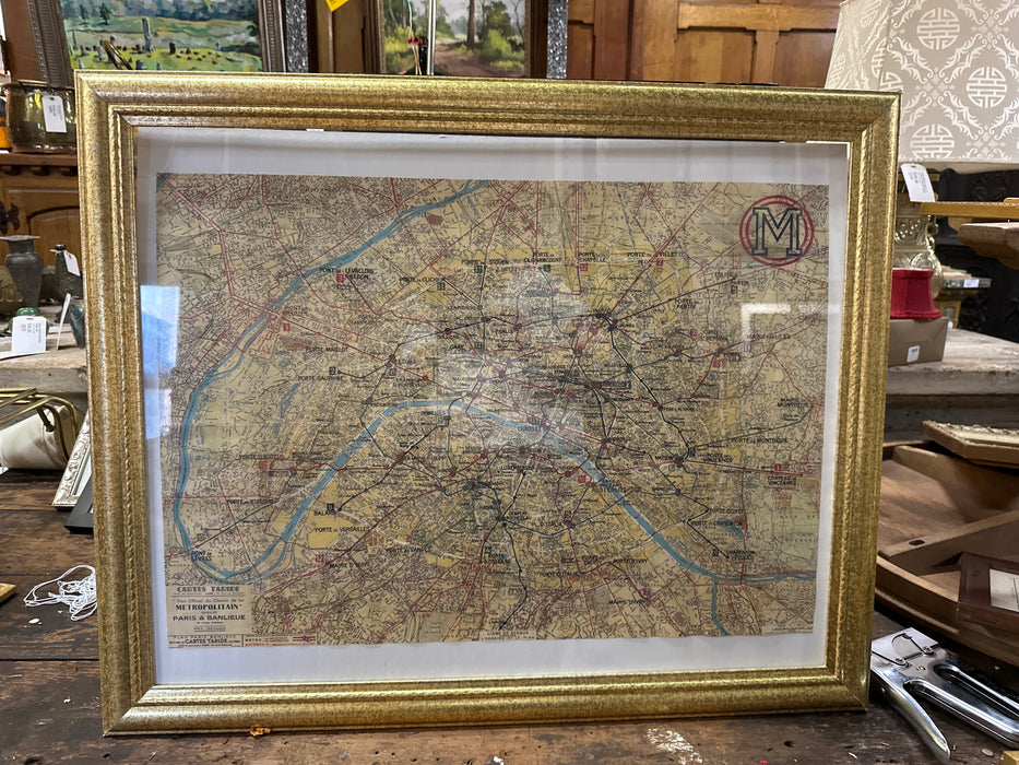 PARIS METRO MAP FRAMED