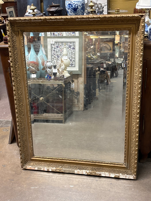 BEVELED MIRROR WITH GILT FRAME - AS FOUND