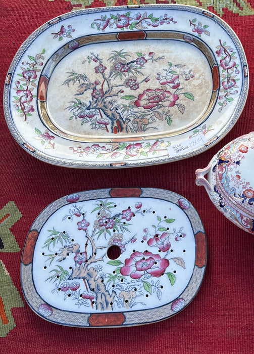 INDIAN TREE PLATTER AND STRAINER