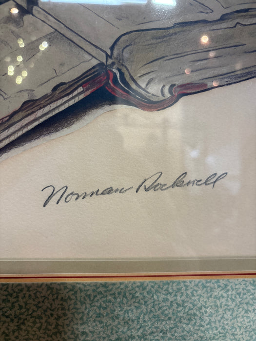 GOLD FRAMED SIGNED NORMAN ROCKWALL ARTIST PROOF-CHEMIST TEACHER