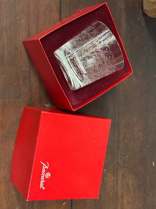 LARGE BACCARAT 10 OZ ROHAN CRYSTAL ROCKS GLASS IN BOX