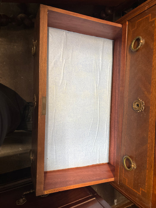 GREEN AND WHITE MARBLE TOP LOUIS XVI CABINET ON CHEST