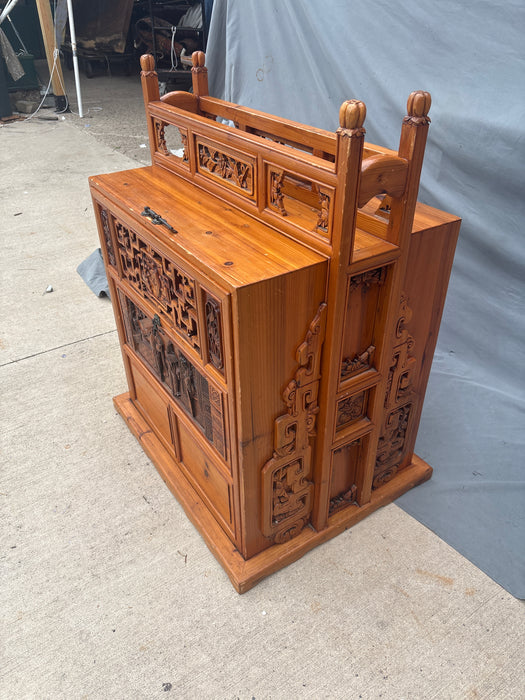 CHINESE CARVED WEDDING CABINET
