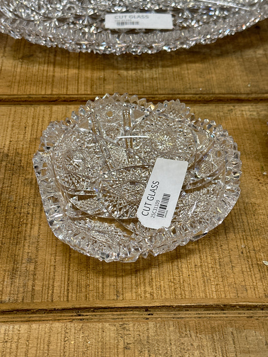 AMERICAN BRILLANT CUT CRYSTAL SMALL SHAPED BOWL