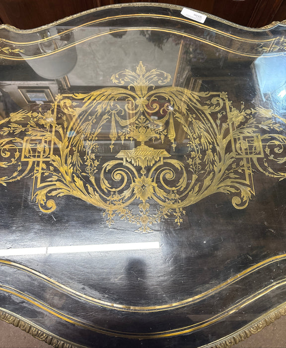 FRENCH NAPOLEONIC EBONIZED ORMOLU WRITING DESK WITH DRAWER