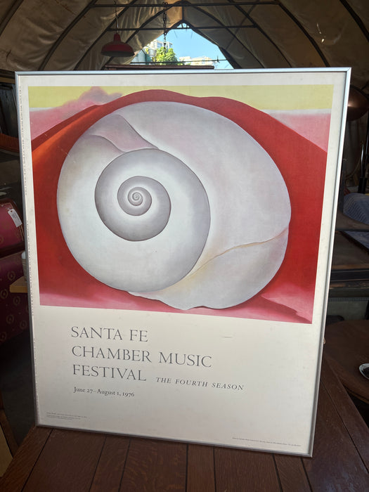SILVER FRAMED SANTA FE CHAMBER MUSIC FESTIVAL PRINT BY GEORGIA O’KEEFFE