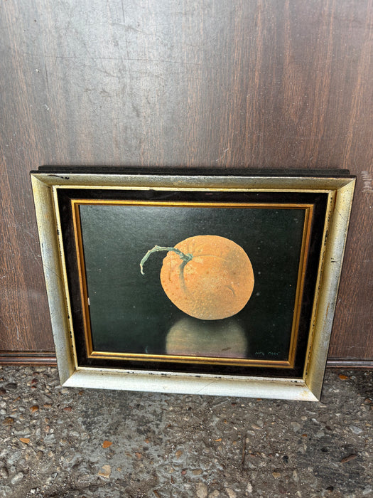 SMALL GOLD FRAMED STILL LIFE OF ORANGE - SIGNED NEL CARY
