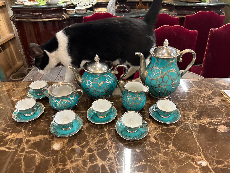 BAVARIAN TURQUOISE TEA SET