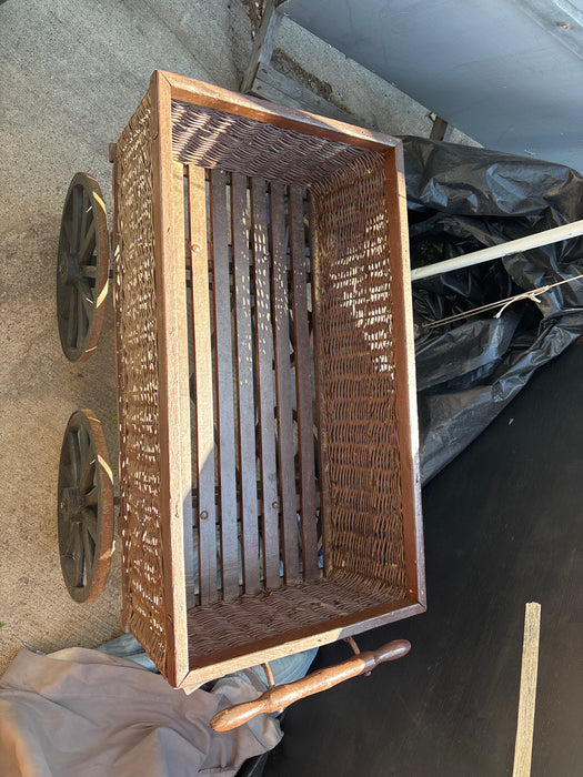 LARGE WICKER FARM CART