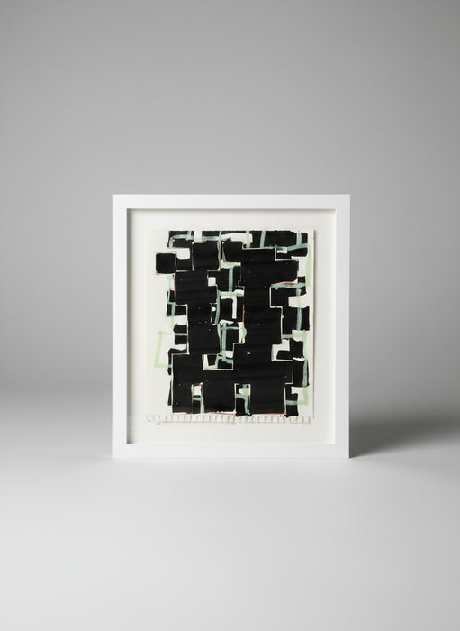 FRAMED MIXED MEDIA PAINTING ON PAPER SIGNED RODNEY CARSWELL