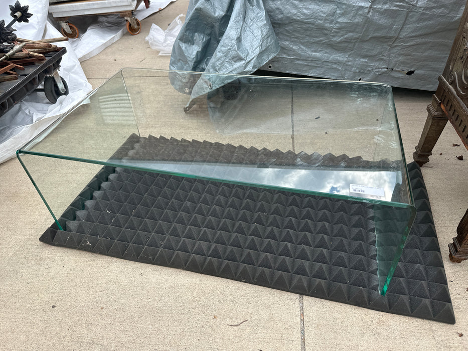 MOLDED GLASS COFFEE TABLE