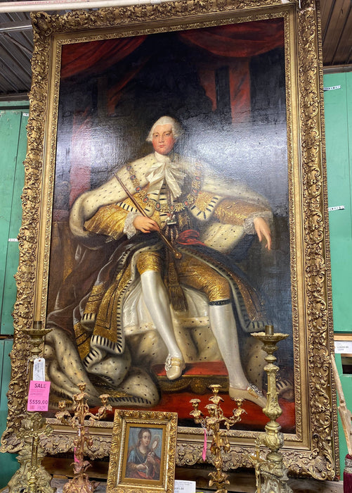 HUGE OIL PAINTING OF KING GEORGE