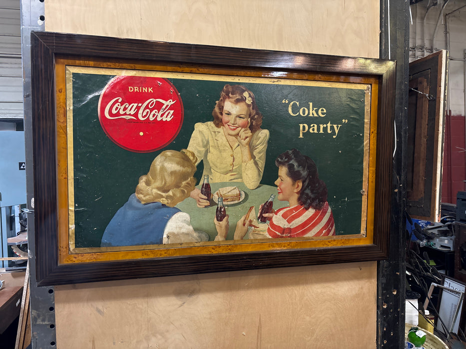 FRAMED 1940'S COKE PARTY ADVERTISEMENT