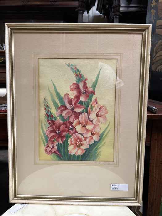 FRAMED BLOOMING ROSES WATERCOLOR SIGNED ANNIE LOIS GRAY