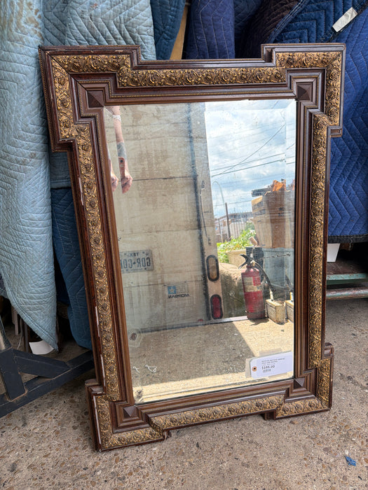 BEVELED ANTIQUE MIRROR GOLD AND BROWN