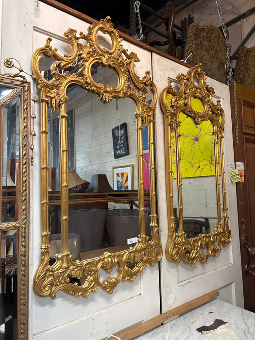 PAIR OF GOLD MATCHING MIRRORS