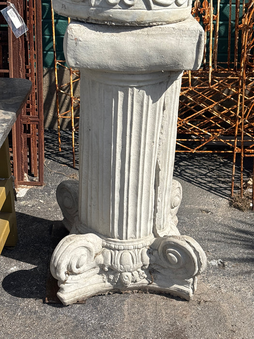 PAIR OF CONCRETE IONIC PEDESTALS