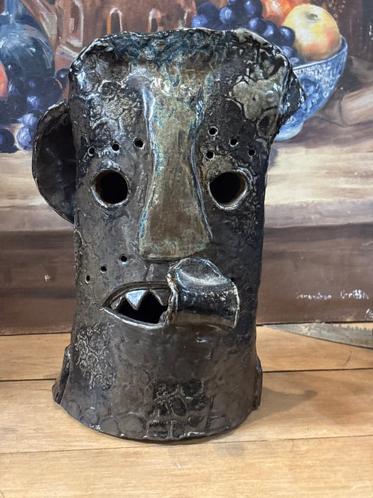 GREEN POTTERY HEAD BY TERRI WILDER - AS FOUND