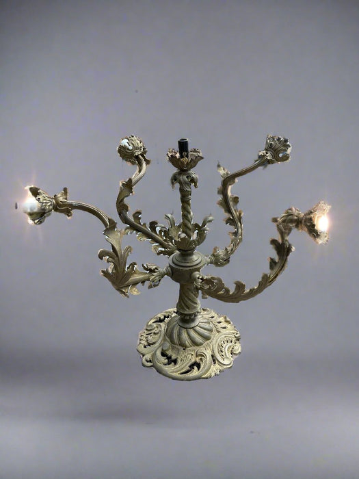 ROCOCO BRASS CHANDELIER AS FOUND