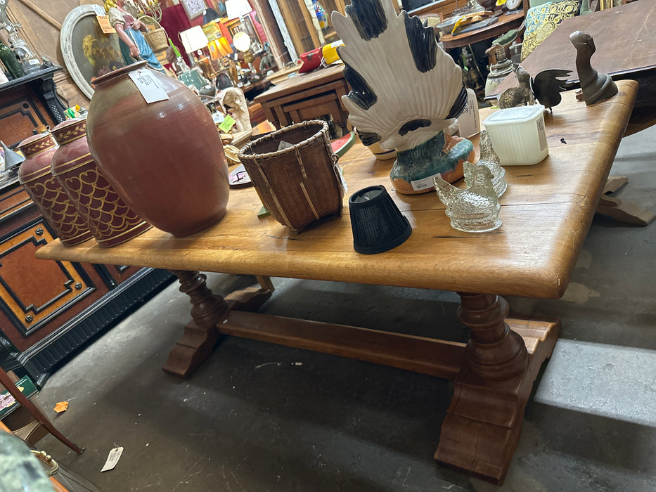 SINGLE PEDESTALS OAK FARM TABLE