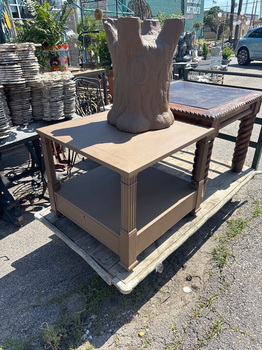 BROWN PAINTED BAKER SIDE TABLE
