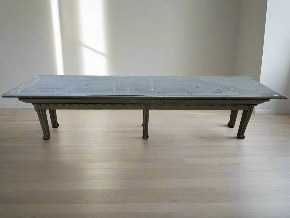 LONG LOW PAINTED MERCANTILE TABLE WITH DETACHABLE TOP
