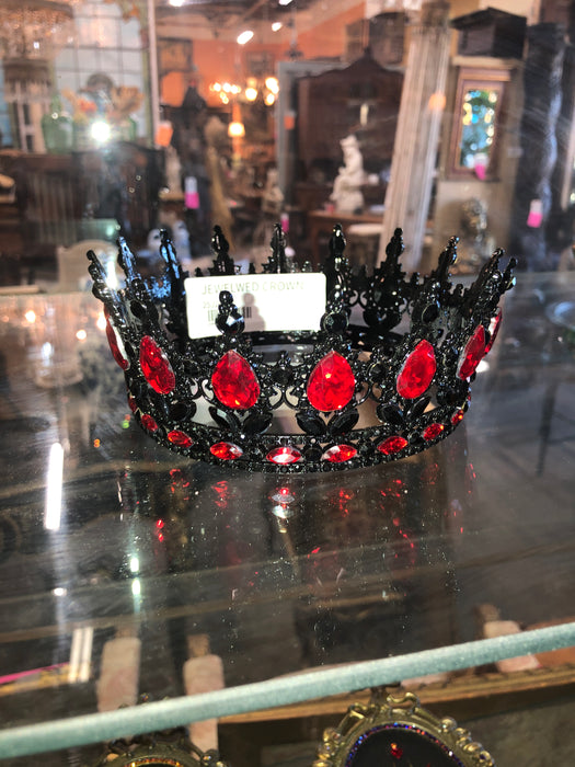 BLACK AND RUBY JEWELED CROWN