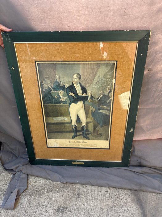 LARGE COLORED ETCHING TRIAL OF ROBERT EMMET