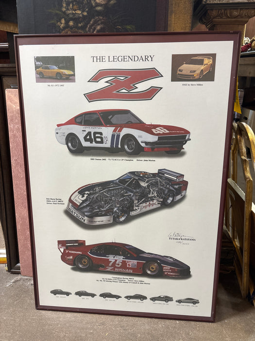 RACE CAR DRIVER CHART PRINT - SIGNED YUTAKA KATAYAMA 1188/2000