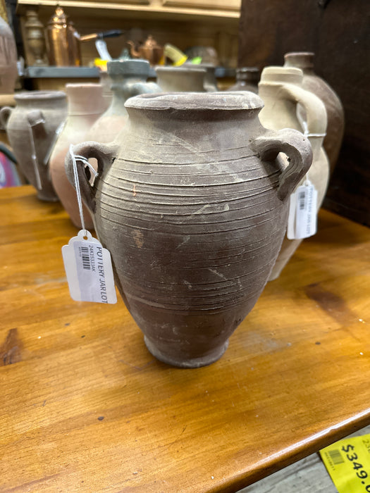 CLAY VASE WITH TWO HANDLES