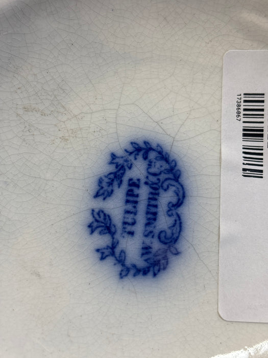 BLUE AND WHITE NOUVEAU TULIP VASE TRANSFERWARE
