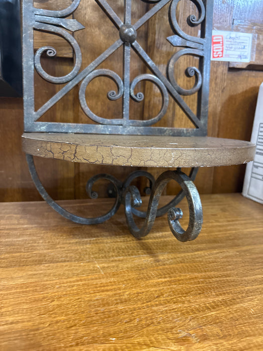 TALL METAL SCROLLY WALL SHELF