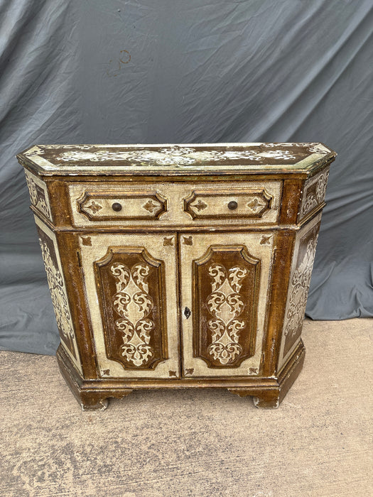 GOLD FLORENTINE CONSOLE CABINET