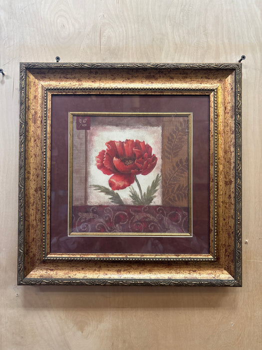 SMALL GOLD FRAMED POPPY PRINT