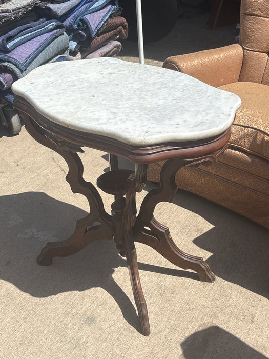 VICTORIAN MARBLE TOP TABLE - AS FOUND