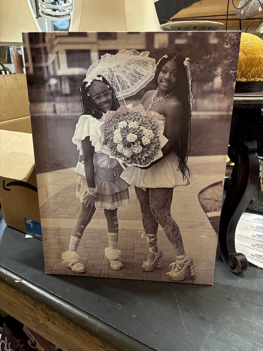 UNFRAMED GICLEE  OF 2 GIRLS WITH PARASOL