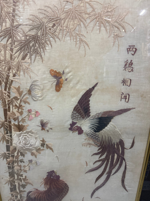 CHINESE ROOSTERS EMBROIDERY