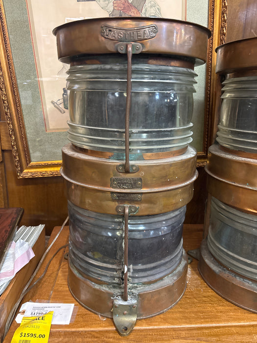 PAIR OF COPPER SHIP LAMPS