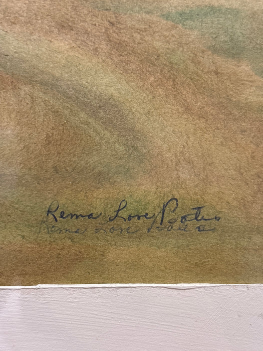 FLARED FRAMED WATERCOLOR OF TREE - SIGNED REMA LORE