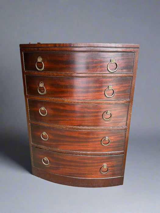 5 DRAWER MAHOGANY DEMILUNE CHEST