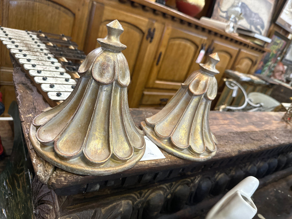 PAIR OF SMALL VINTAGE TAPERED RESIN WALL SCONCES